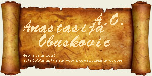 Anastasija Obušković vizit kartica